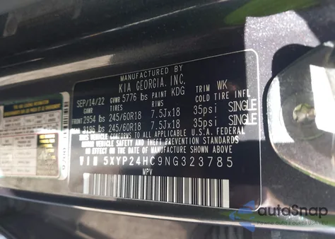 2022 Kia Telluride Lx from USA, damaged, VIN 5XYP24HC9NG323785
